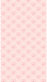 A light pink background with a repeating pattern of darker pink hearts. Inside of each heart is the Greek letters Delta and Gamma. 